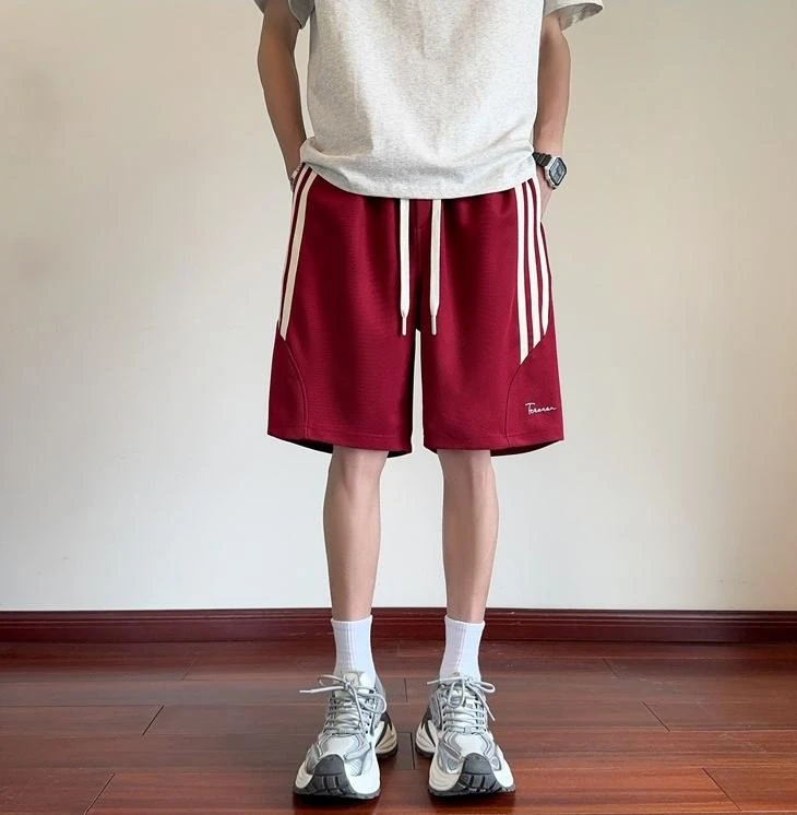 大码300斤外穿抽绳五分裤2025夏季宽松薄款运动裤美式小众男短裤