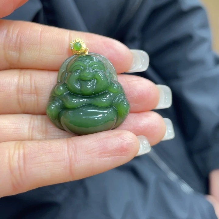 和田玉18K金镶嵌颈饰