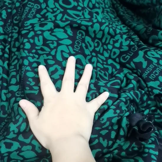 混纺绿色加绒豹纹20米