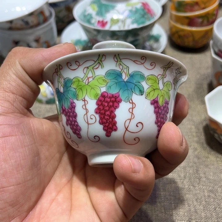 纯手绘精品盖碗杯