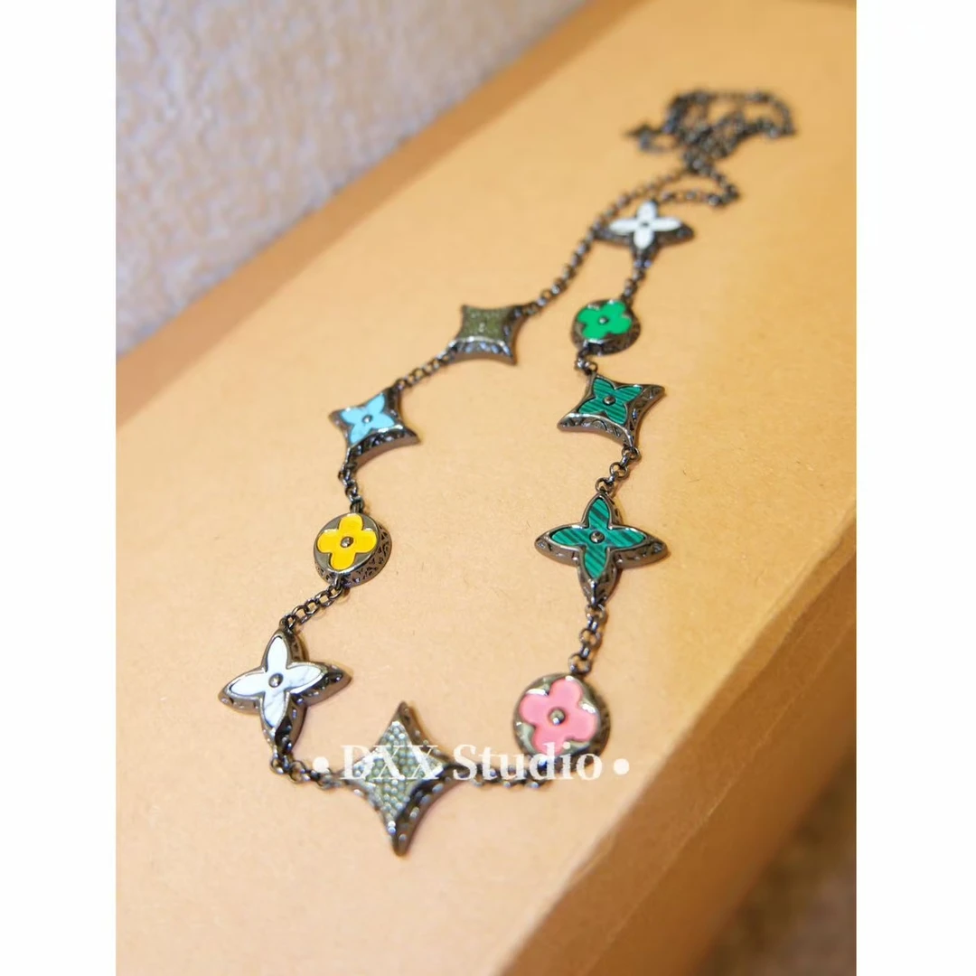 铜合金项链 小众设计彩色系ins项链47449