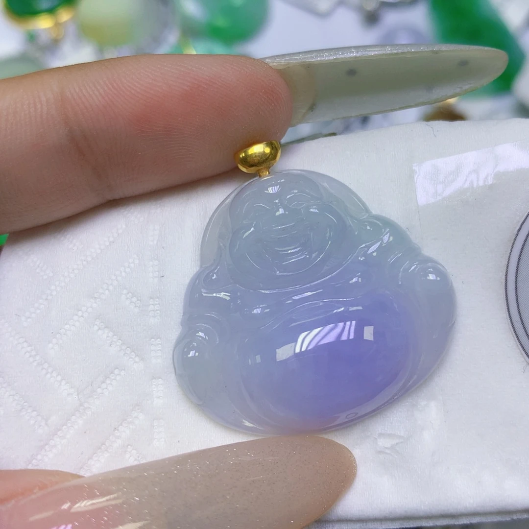 翡翠18K金镶嵌颈饰天然缅甸翡翠a货百元以上9元证书费自理