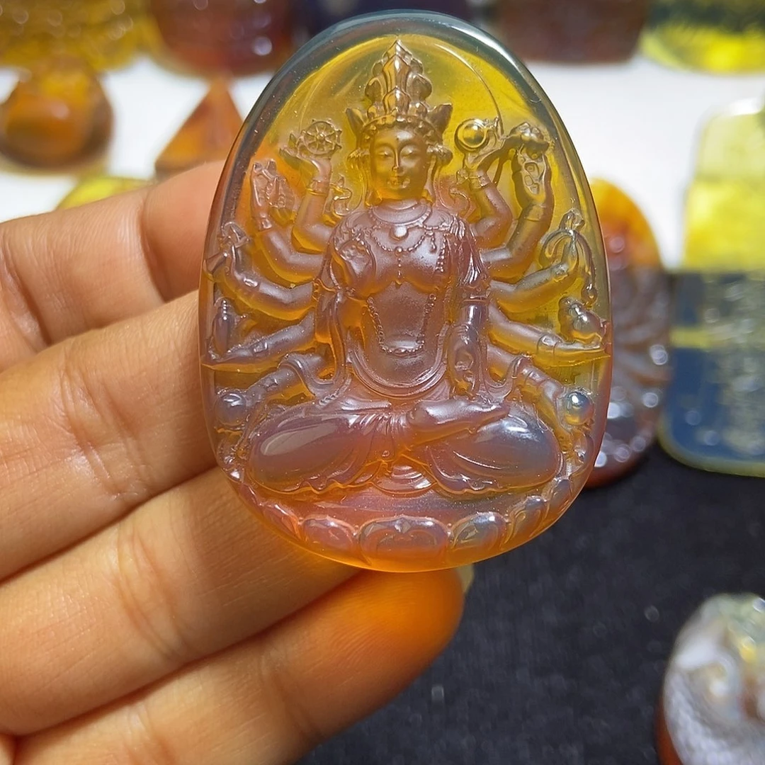 琥珀未镶嵌颈饰缅甸天然琥珀吊坠