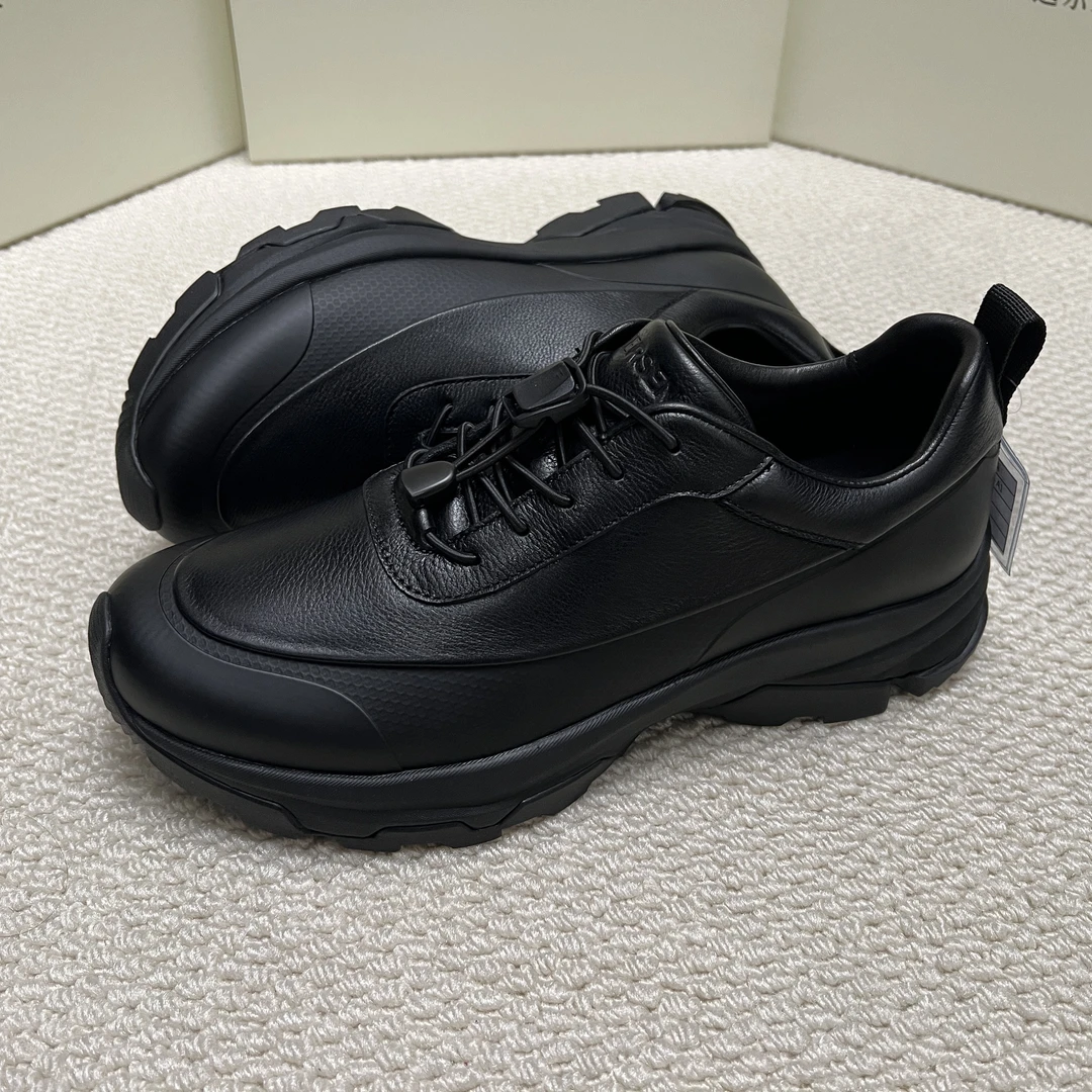 《冬季新品》男士城市户外牛皮休闲鞋秋冬舒适百搭实用男鞋黑色加绒