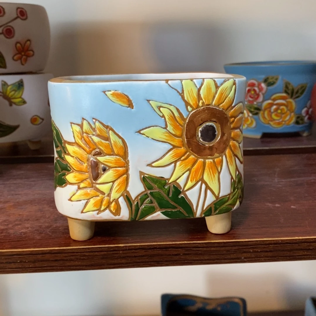 红陶韩式多肉植物花盆