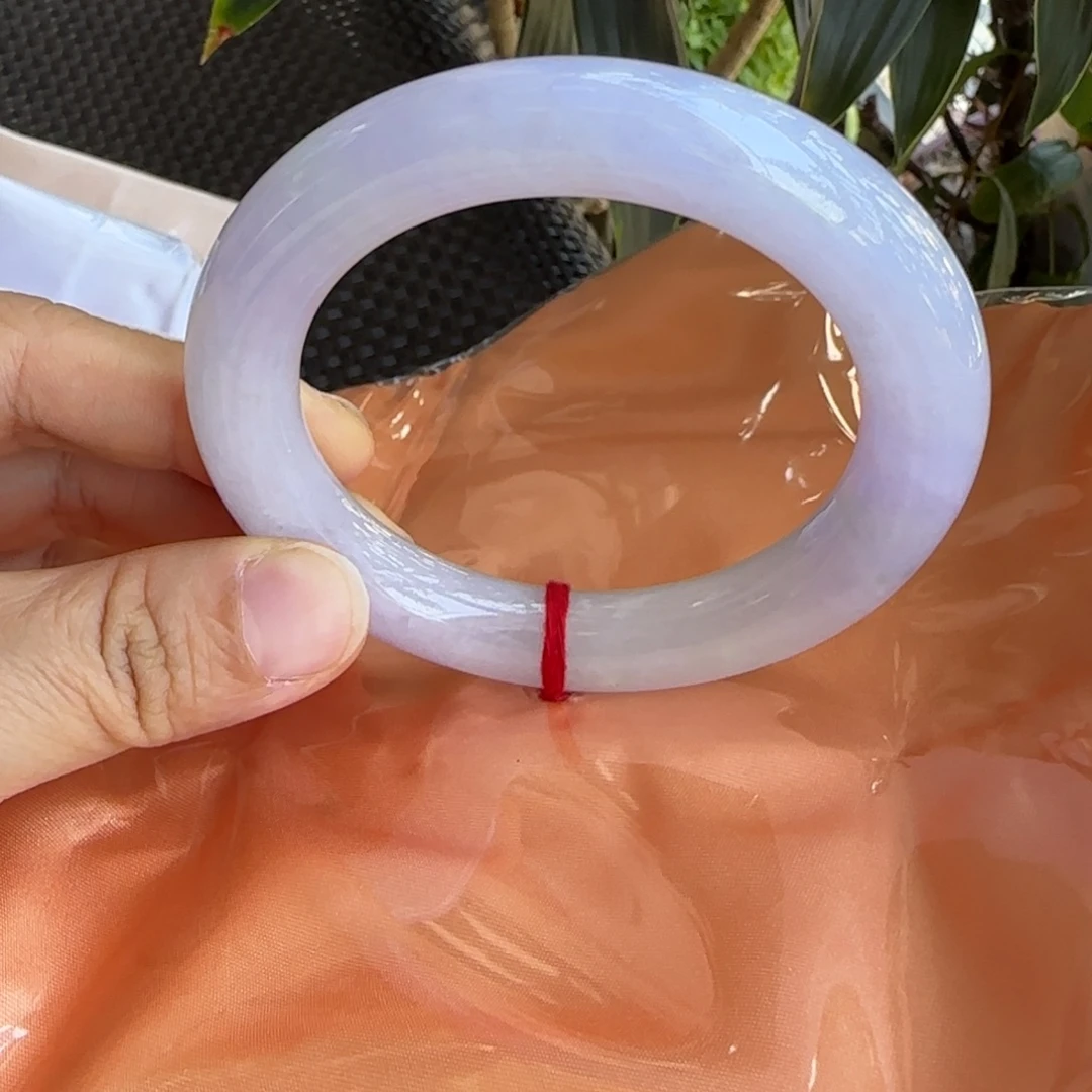 翡翠未镶嵌手镯56.6紫罗兰圆条手镯