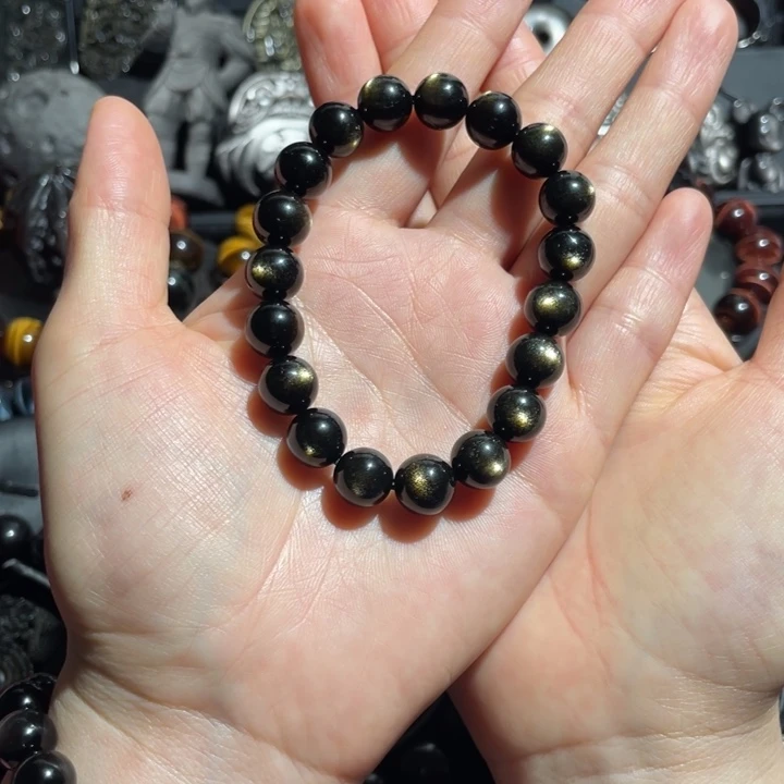 健***乐黑曜岩未镶嵌手串