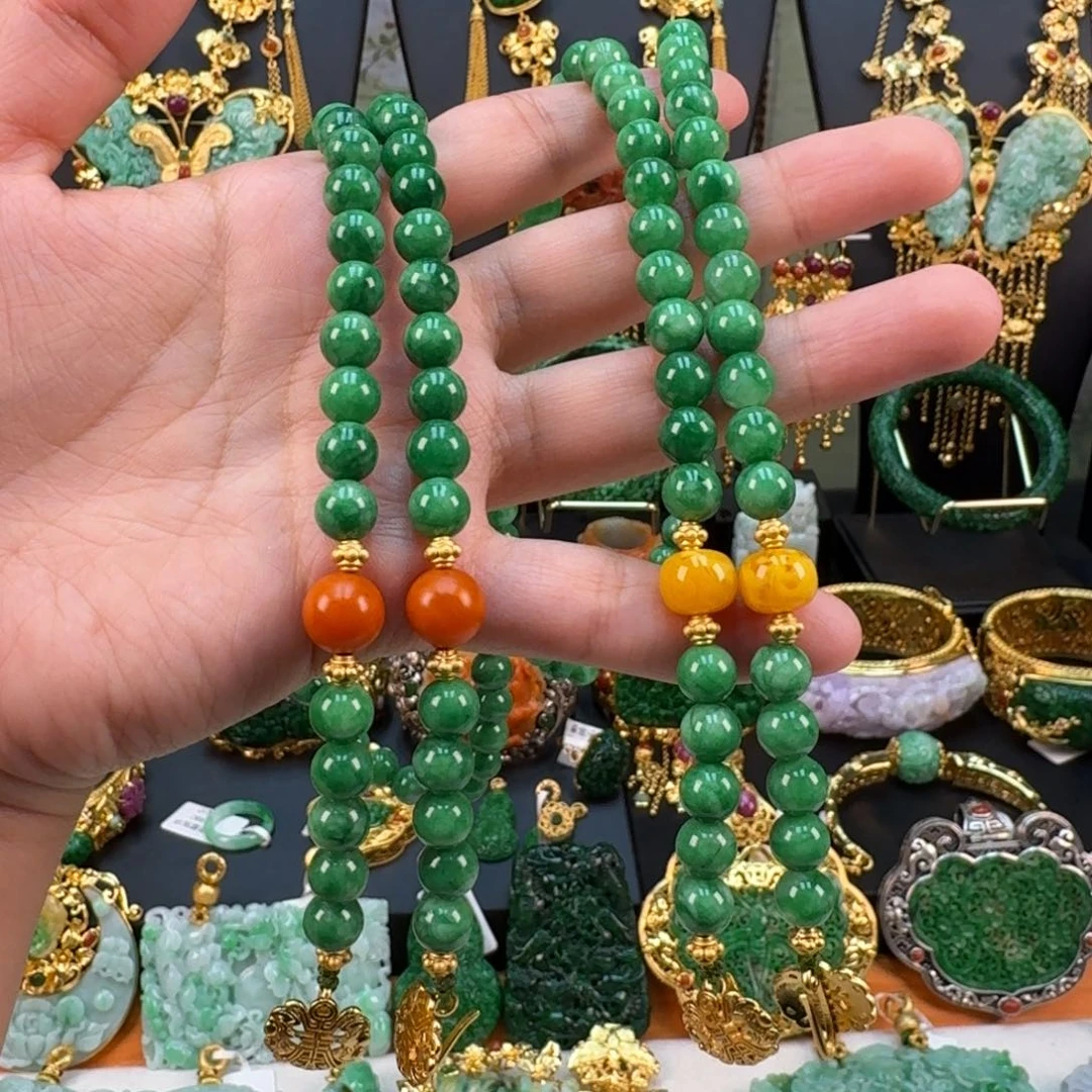 翡翠未镶嵌颈饰8mm万能链