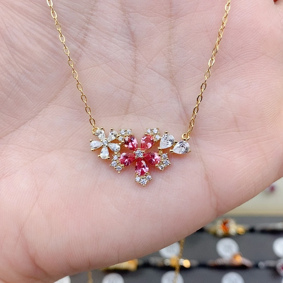 颈饰银S925镶嵌尖晶石