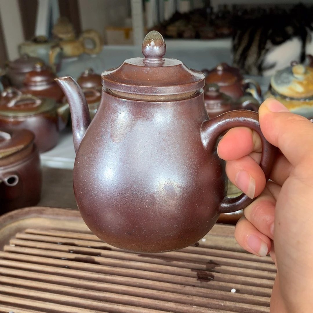 茶壶紫砂纯自然柴烧
