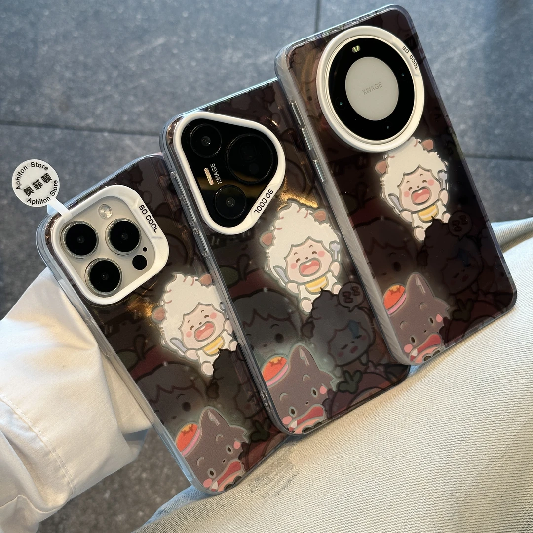 GGBond可爱开心懒洋洋适用iphone16元气手机壳vivo华为oppo小米15
