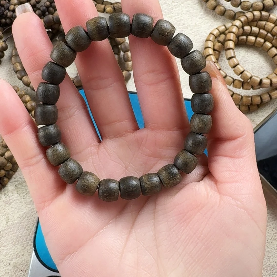 沉香沉香碎屑绿棋鼓珠单圈卡09多样性发一