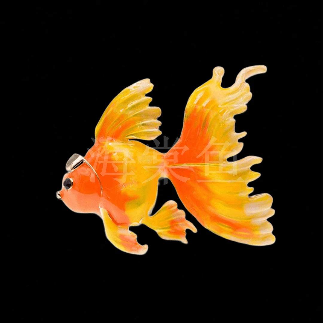 铜合金珐琅胸针 时尚气质百搭小金鱼胸针5964