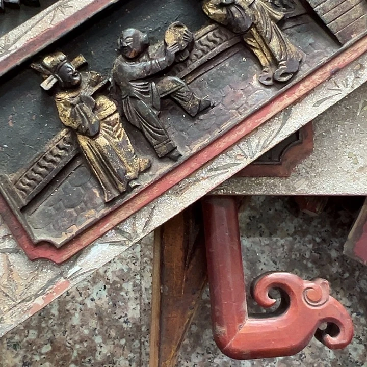 永***表香榧木人物老木雕一片