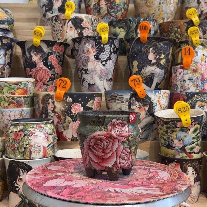 景德镇手绘花盆陶瓷10/12