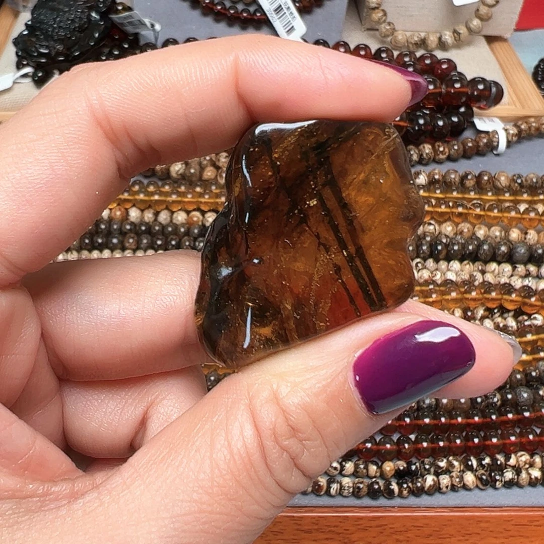 s***黄琥珀未镶嵌裸石抚顺琥珀多样性发其一30327