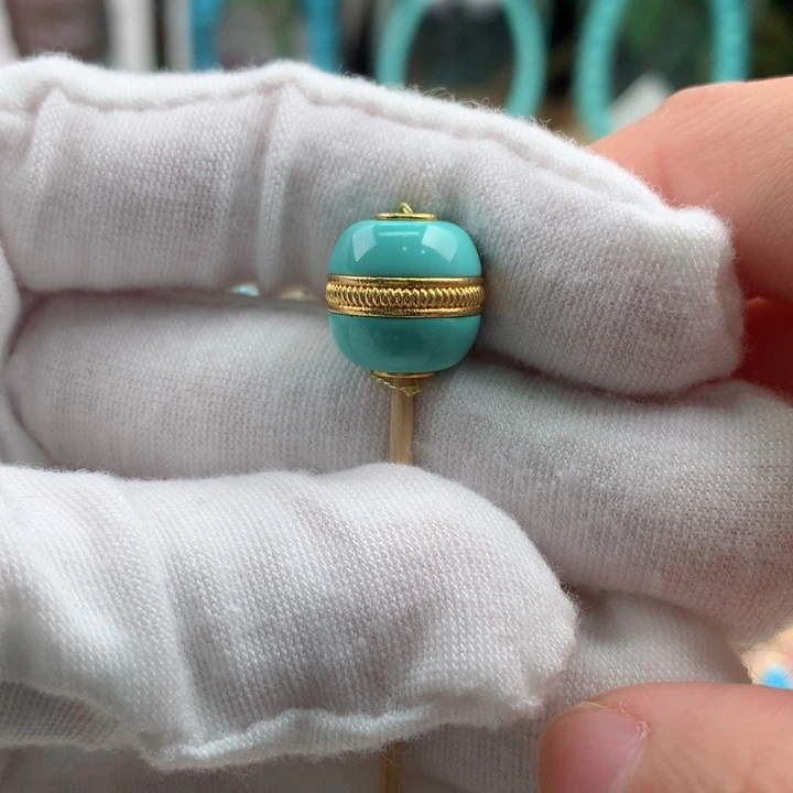 绿松石18K金镶嵌珠宝奇石