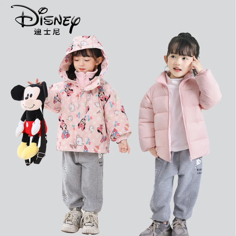 Disney/迪士尼JX儿童羽绒服印花冲锋衣两件套男女童保暖外套