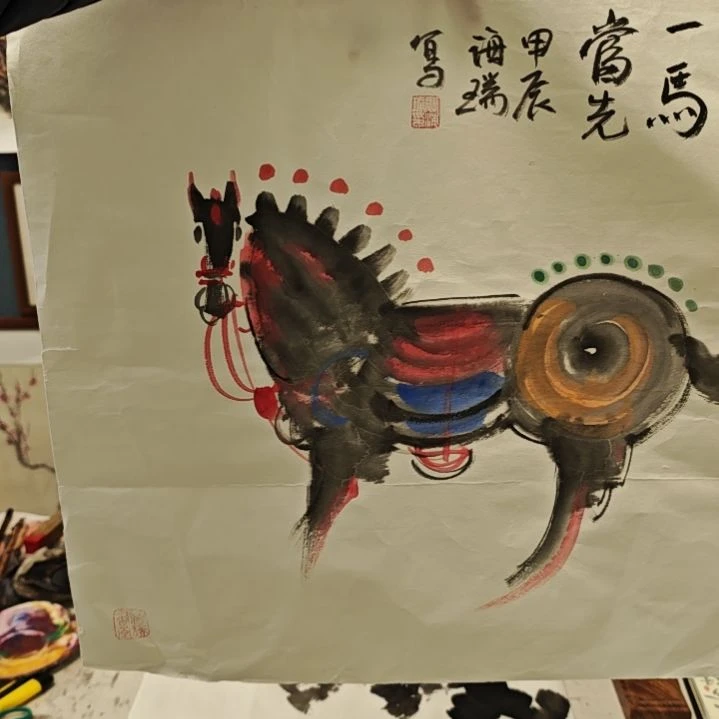 国画贾海瑞老师现场定制