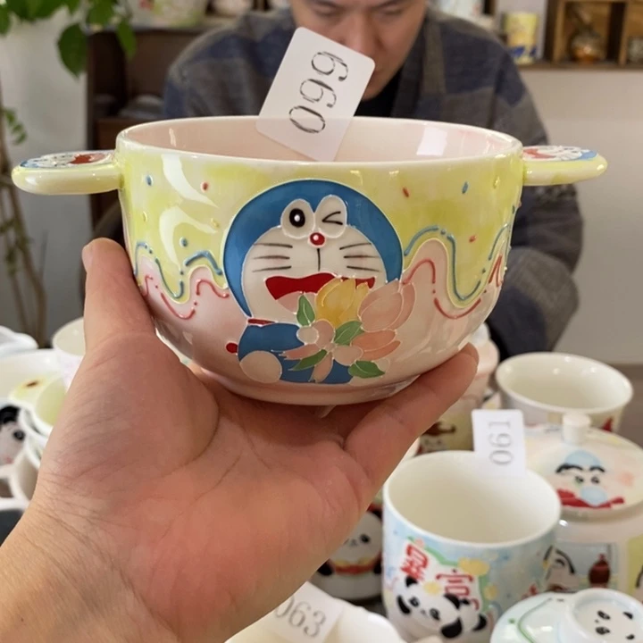 瓷片景德镇釉下彩手绘