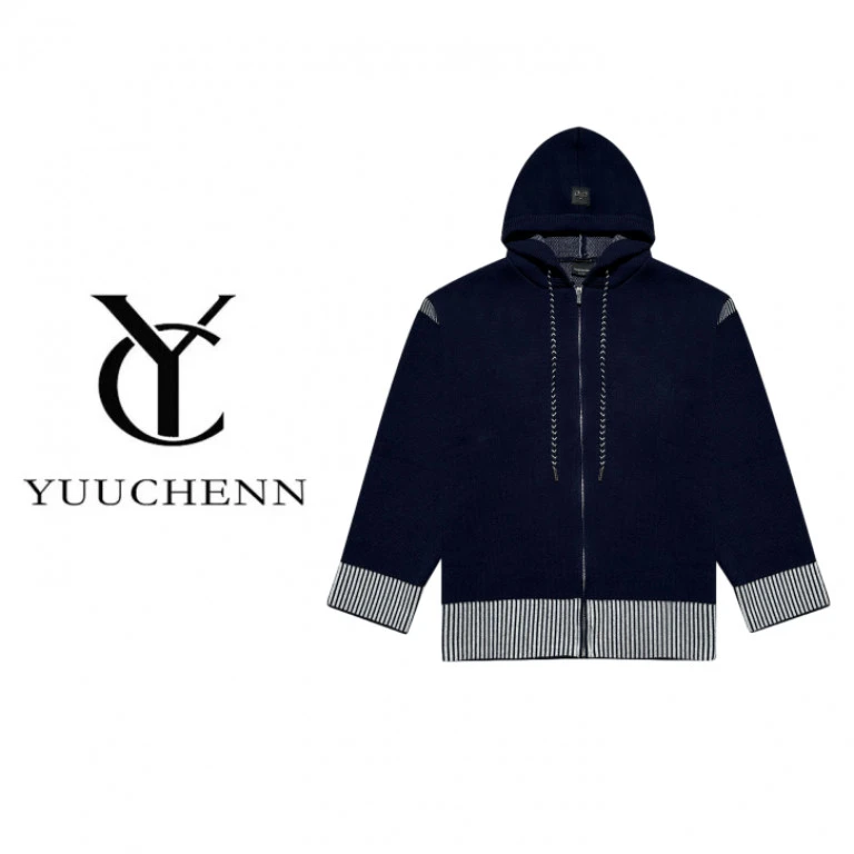 【YUUCHENN】-连帽针织毛衣外套-MD0629