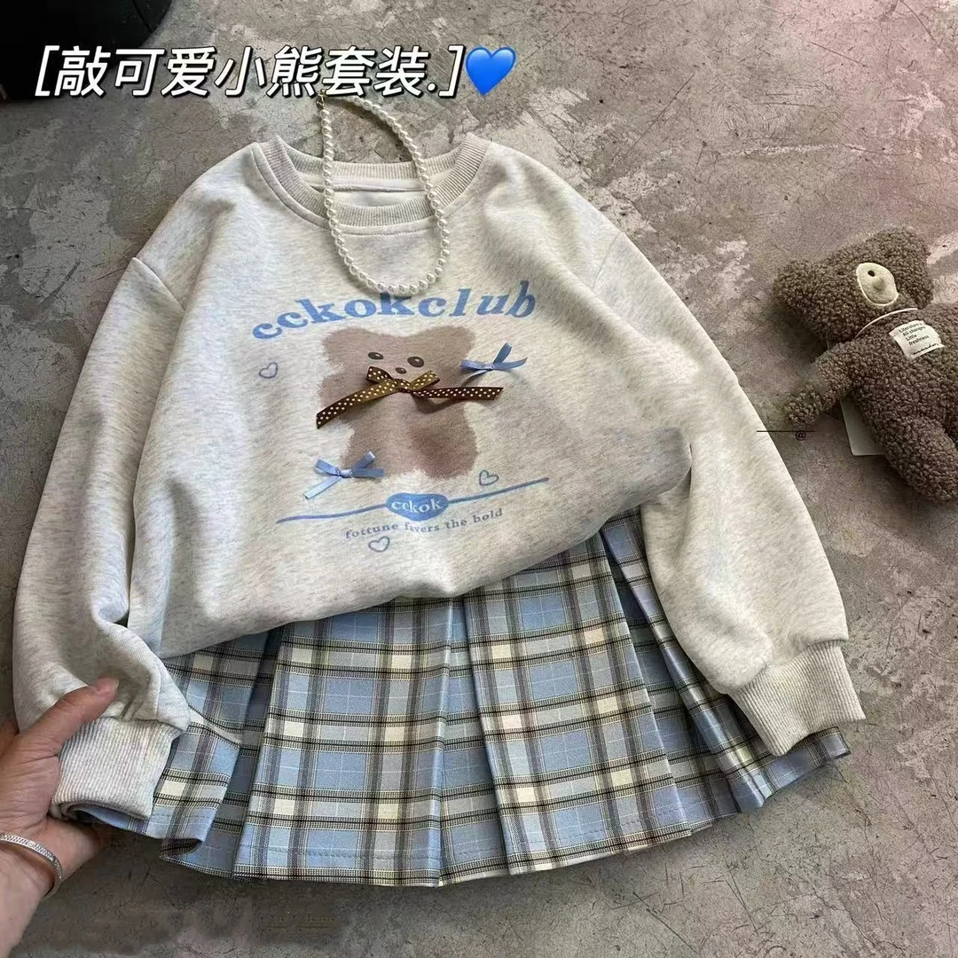 【敲可爱小熊套装】 2532 易木一小大人 F 2025春季新款学院百搭