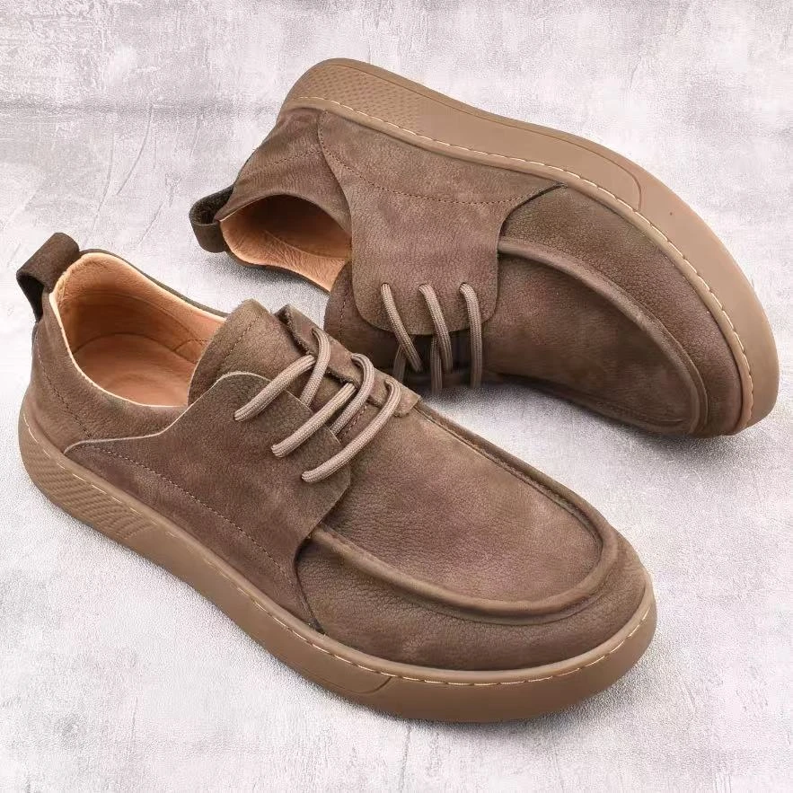 系带百搭休闲风低帮防滑潮鞋纯色休闲皮鞋英伦透气休闲鞋鞋子潮流