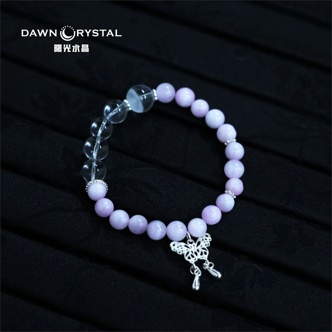 紫锂辉半盆白幽灵双A白水水晶手串时尚轻奢女款气质