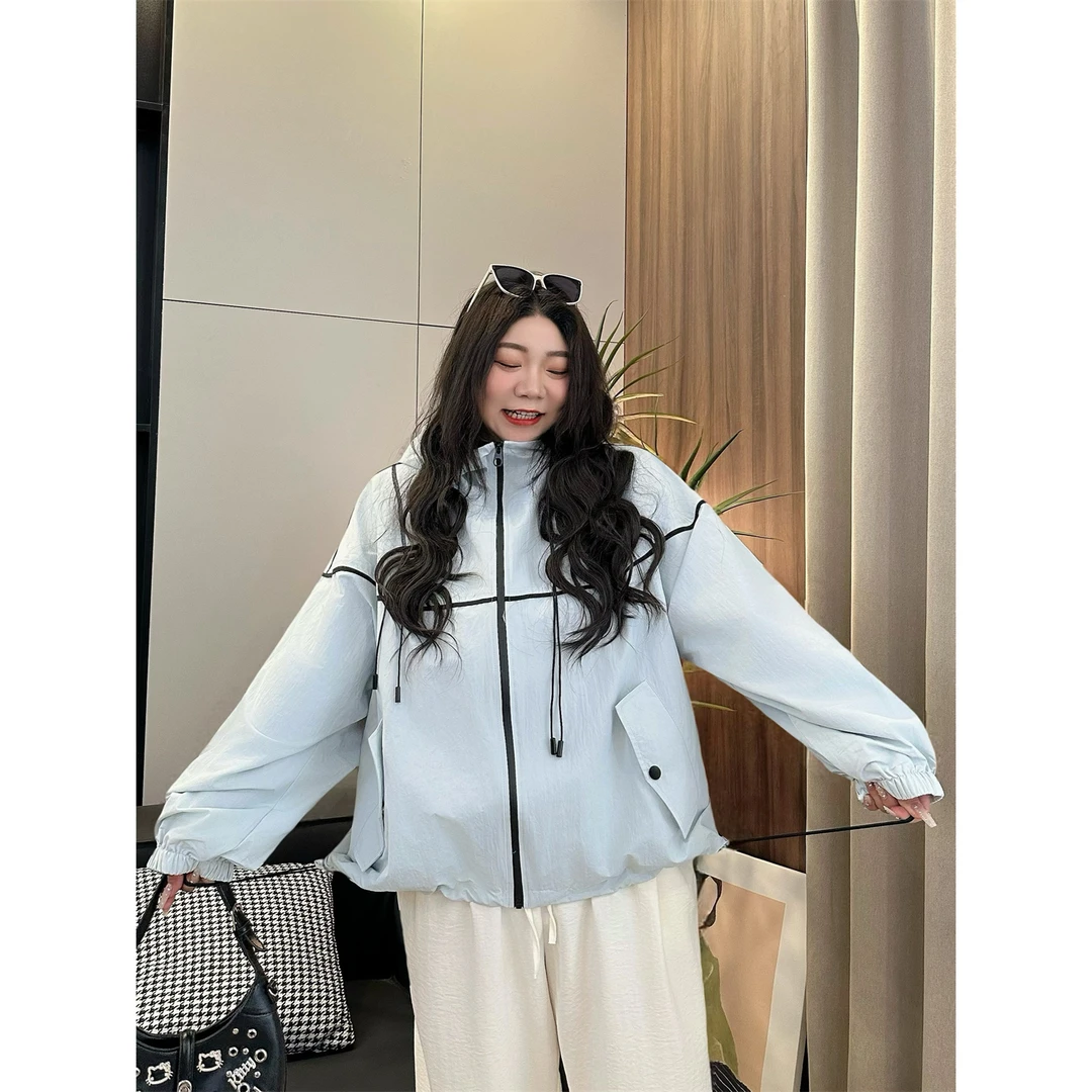 莉蒂蒂丝 / 帅气清爽连帽冲锋衣13835花契200斤胖mm春季宽松减龄