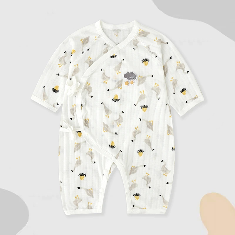 （胖米定制）夏款新生儿纯棉蝴蝶衣连体衣