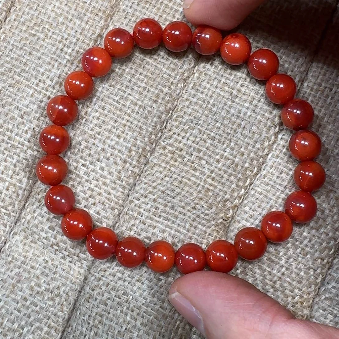 南红玛瑙未镶嵌手链手串原矿南红瓦西双色7大加