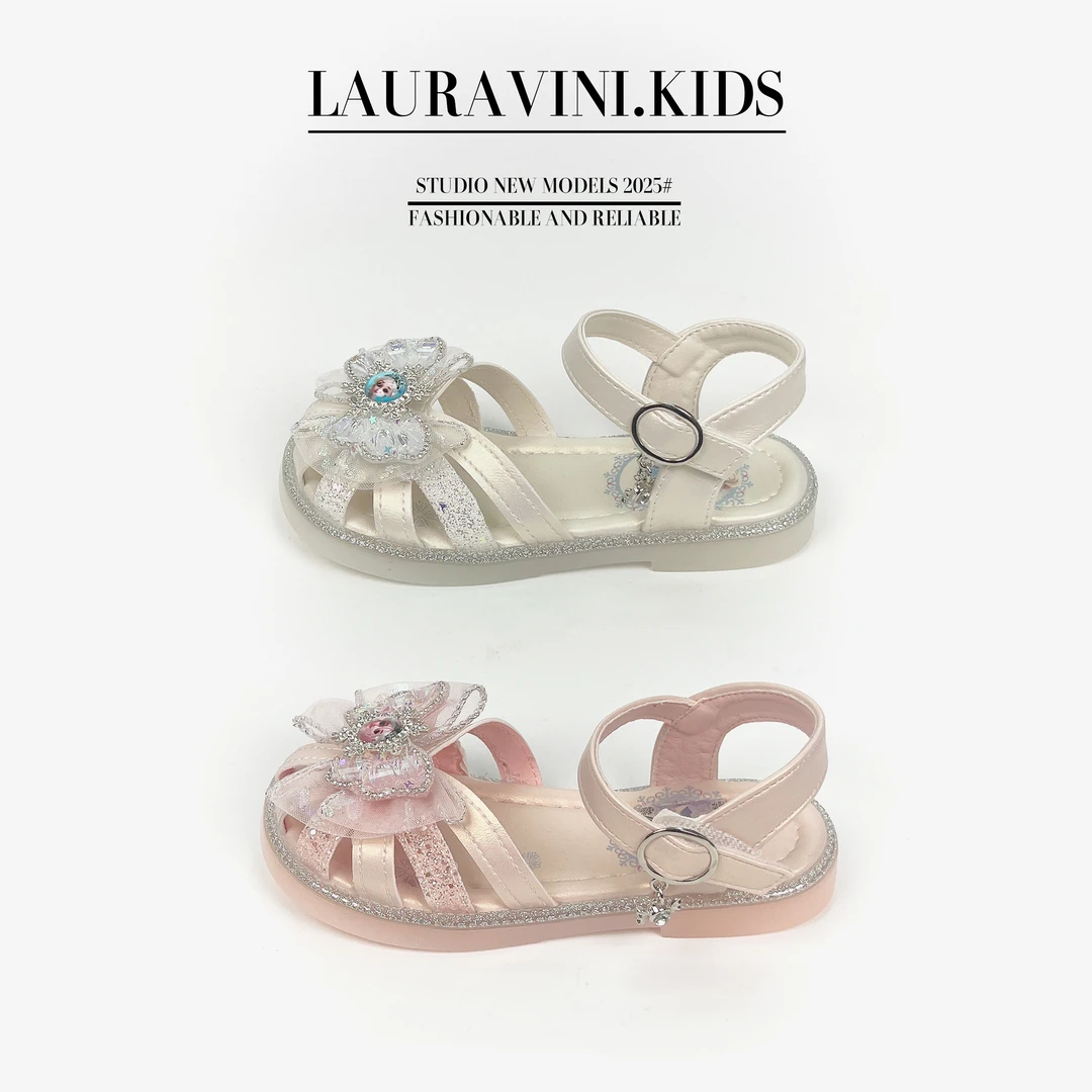 夏季新款凉鞋女童儿童鞋大蝴蝶结时尚亮钻舞蹈公主鞋LLWN791
