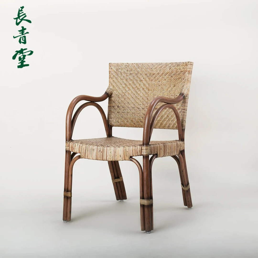 长青堂印尼进口玛瑙藤全手工编织休闲椅创意家用单人藤编椅子桌椅