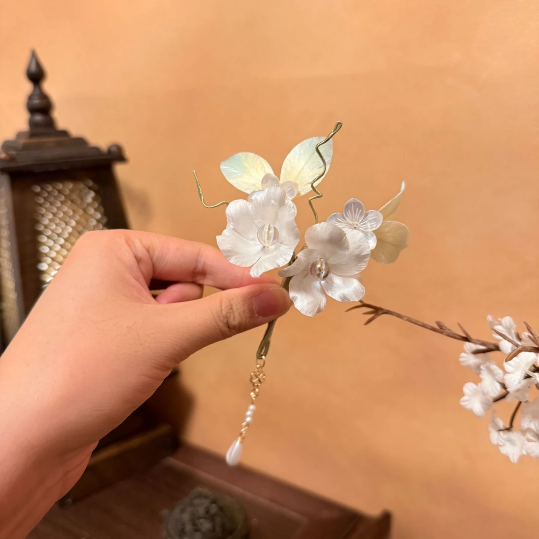 【清幽】绒花发簪（主体备注，默认软簪）