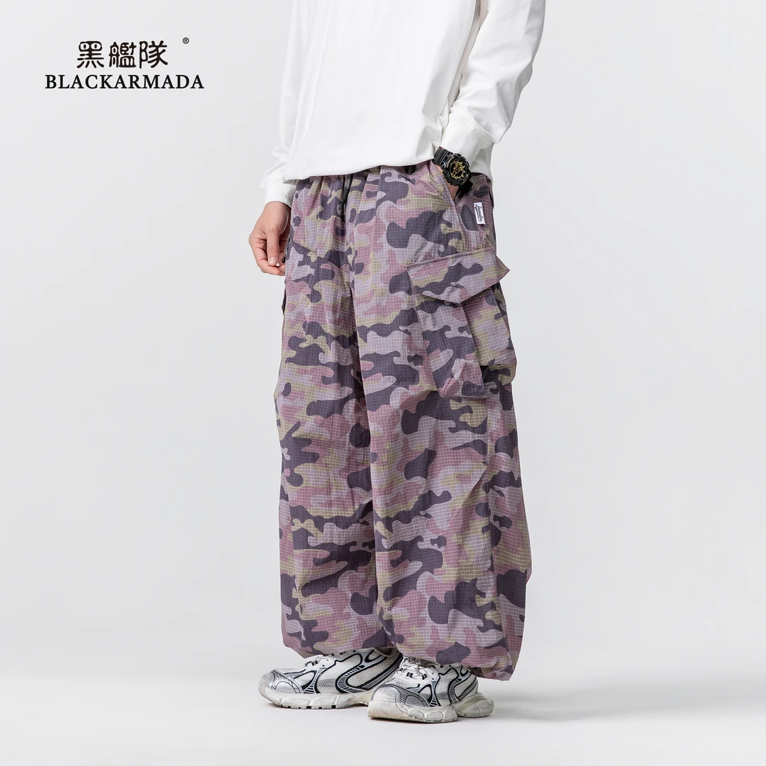 黑舰队超宽松轻量化户外机能伞兵裤大口袋迷彩工装休闲裤LK1353A