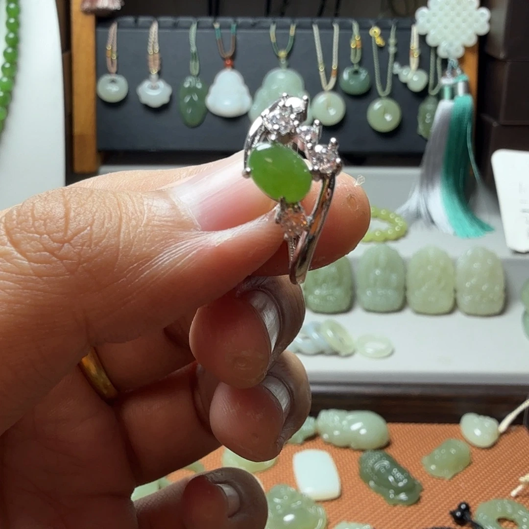 和田玉（碧玉）合金戒指