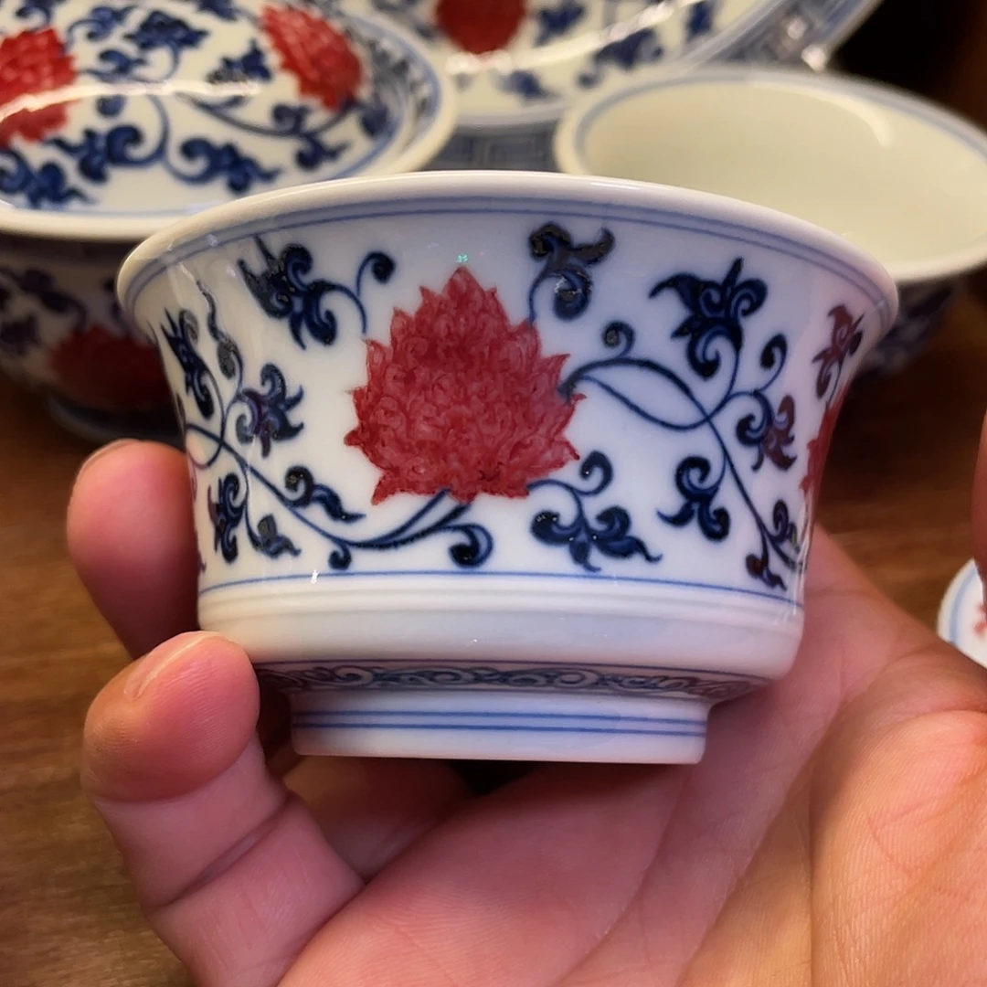 红***尘釉里红马蹄杯粉丝福利！