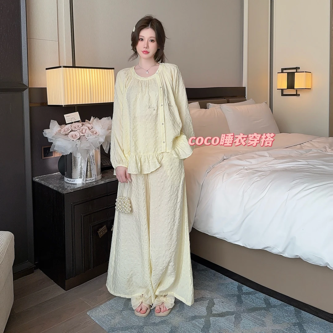 【富家千金】小众款春季新款长袖睡衣家居服