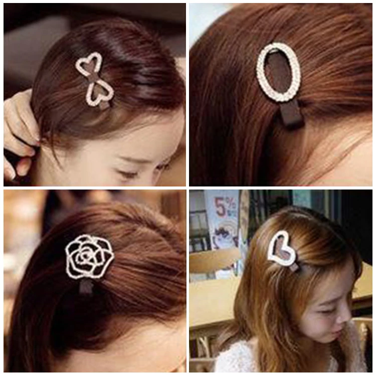 发饰头饰发卡水钻刘海夹手工边夹水晶鸭嘴夹发夹夹子可爱气质简约