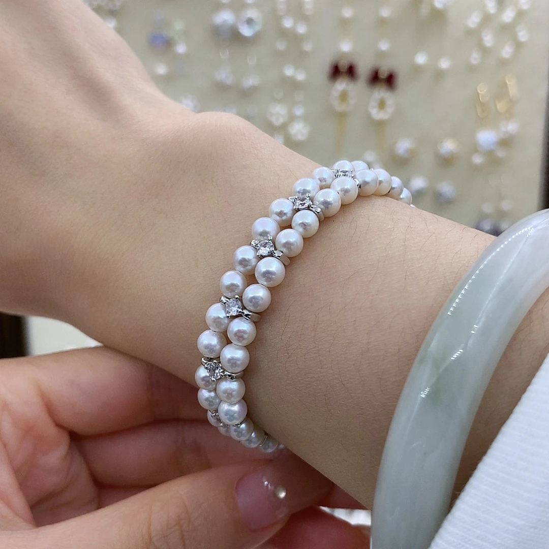 银S925镶嵌淡水珍珠耳饰