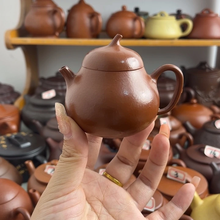 紫砂茶壶70cc朱泥半手