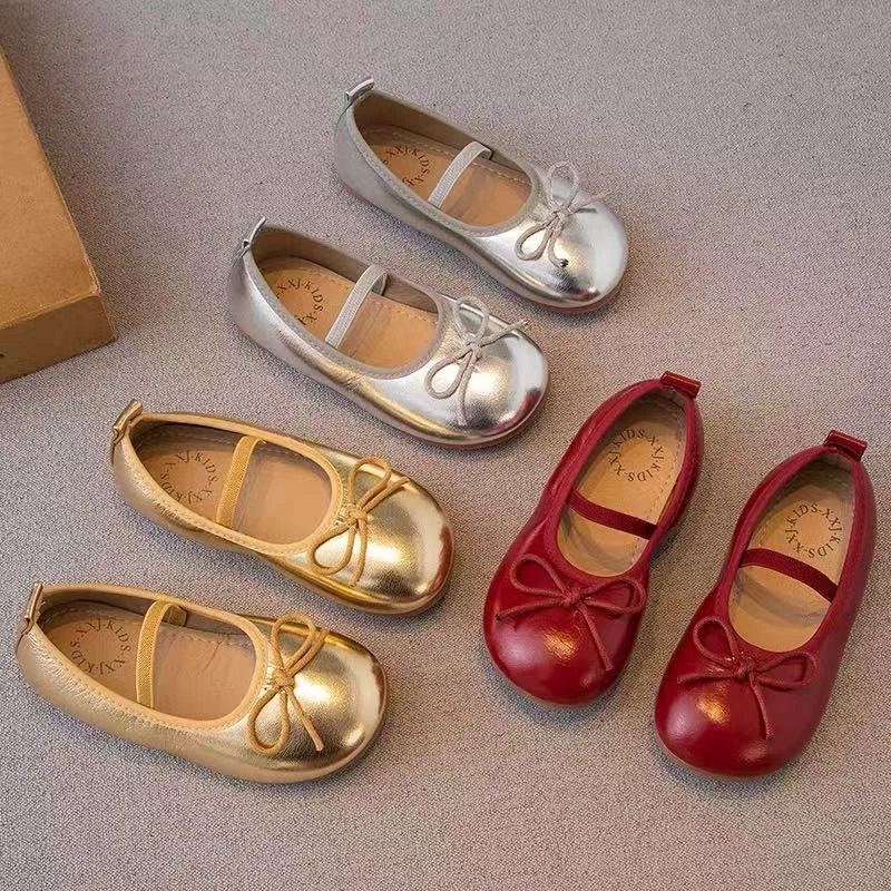女童皮鞋2025春秋新款儿童鞋子小女孩公主鞋软底豆豆鞋浅口单鞋潮
