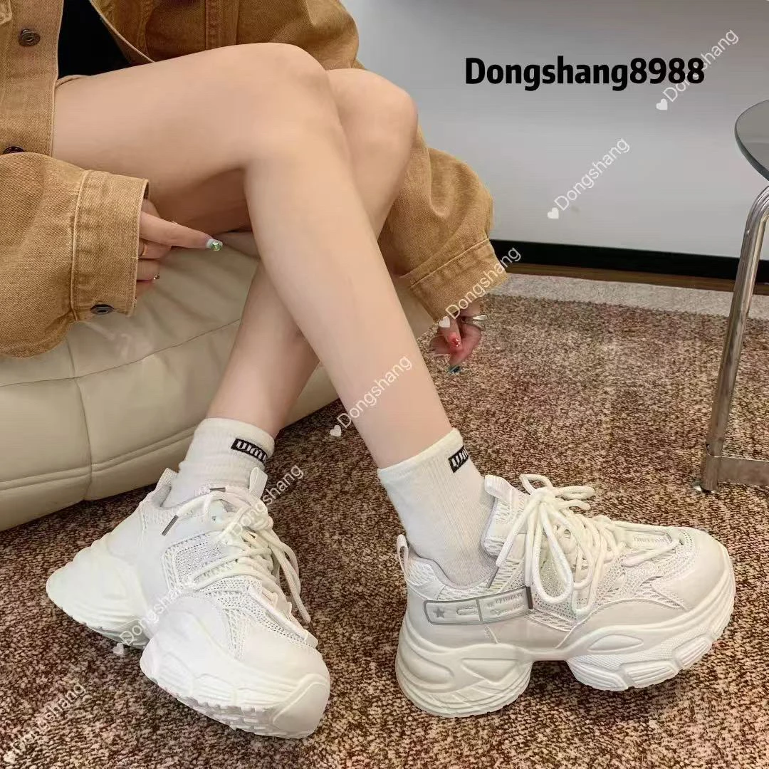 2025防滑低秋季双网透气时尚百搭老爹鞋轻便ins厚底女鞋网面