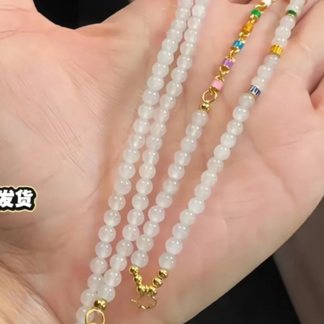 链子925银玻璃 925银百搭任何吊坠项链