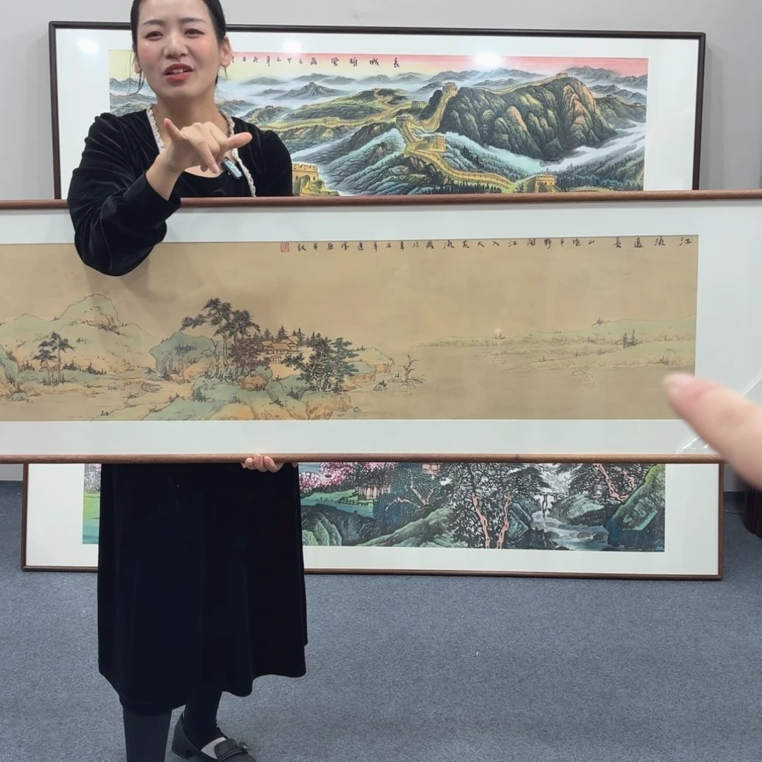 国画手绘作品160-45尺寸