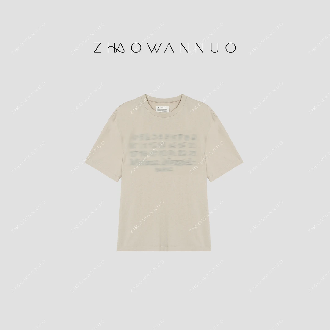 ZHAO WANNUO 丨M6徽标缝线日历数字logo短袖NC0946