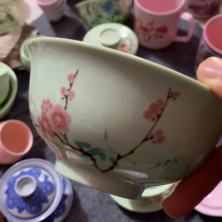 壶陶瓷绿稀土翠竹五寸碗