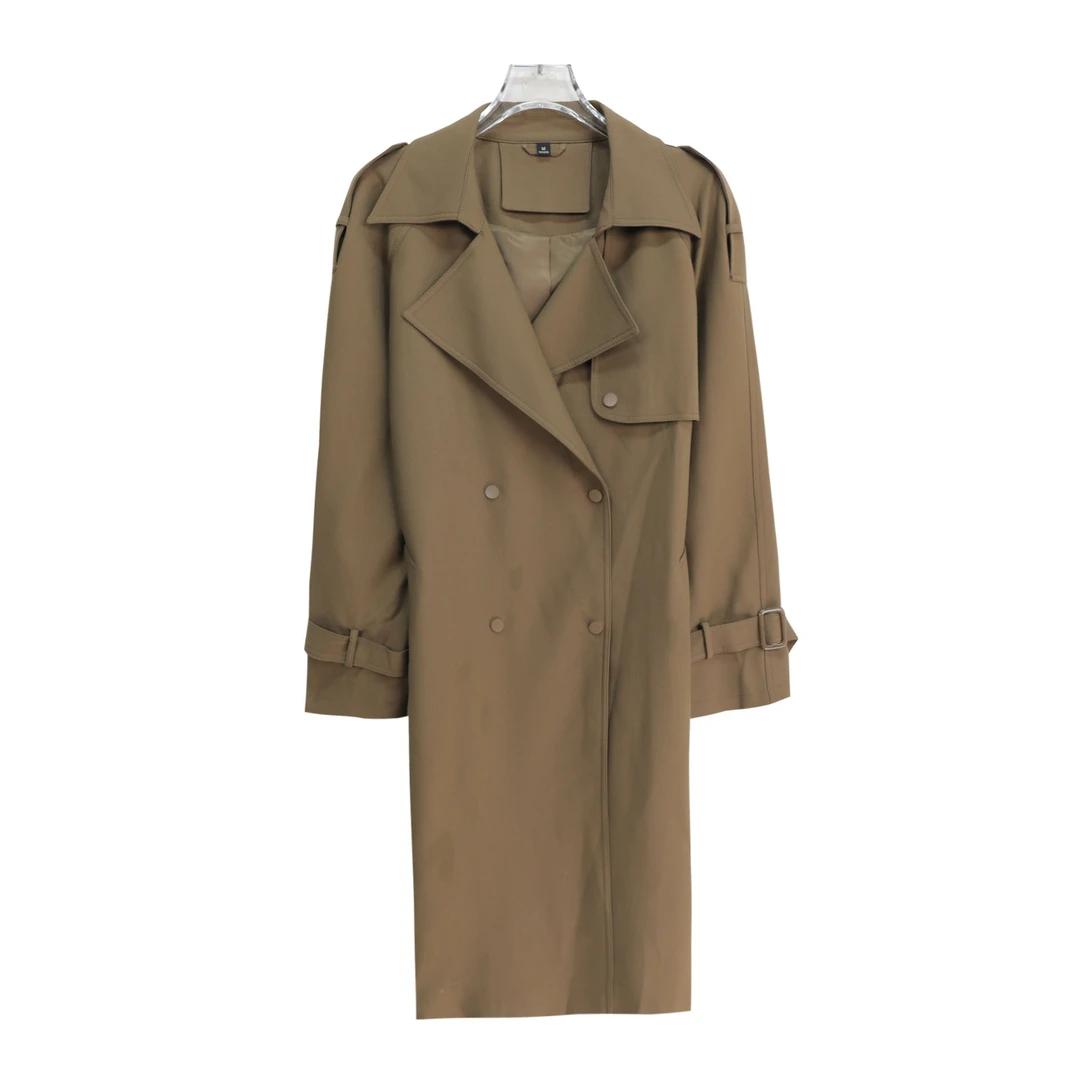 韩版直筒高级感温柔风气质简约垂感风衣S2931