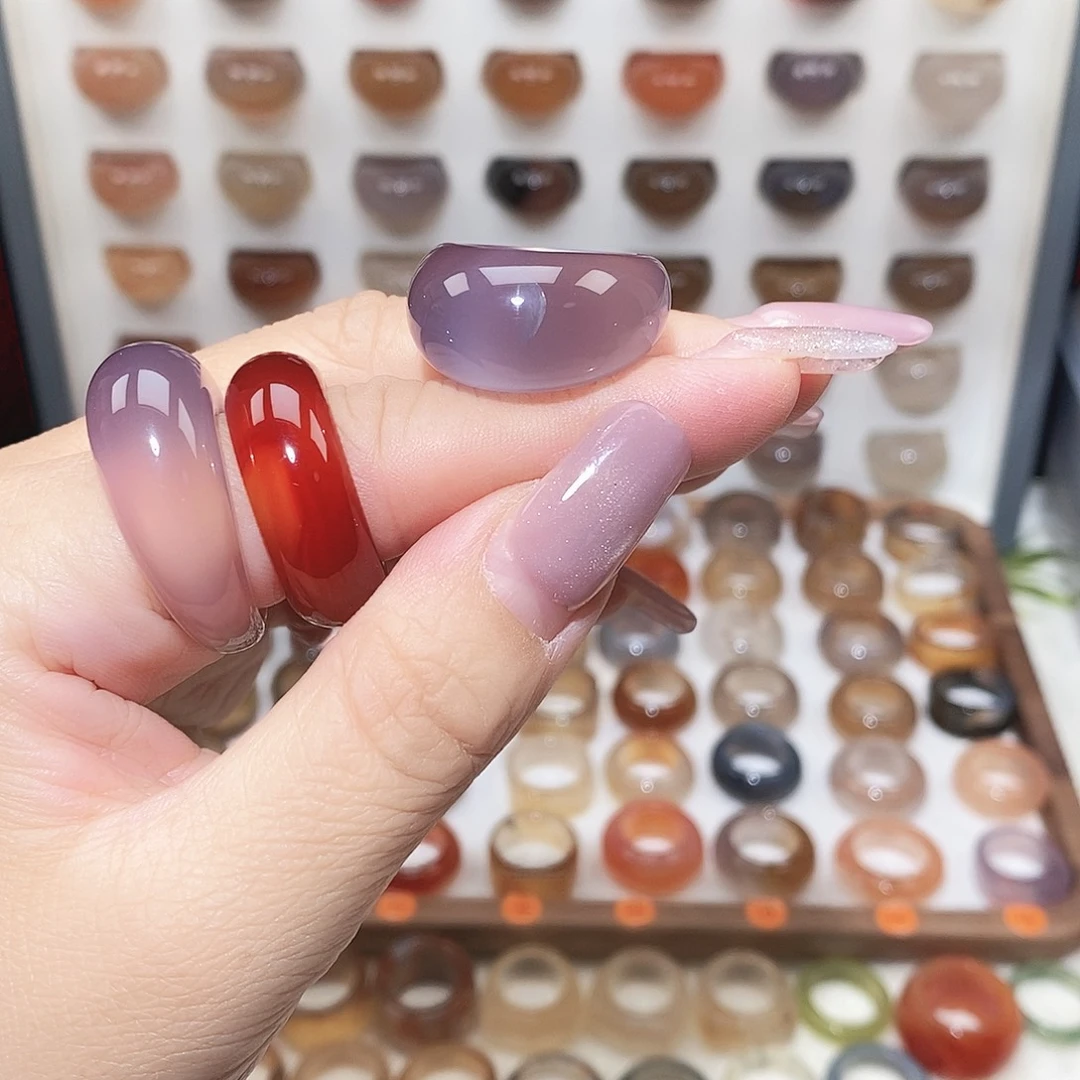 玛瑙/玉髓未镶嵌戒指港15微瑕不退换