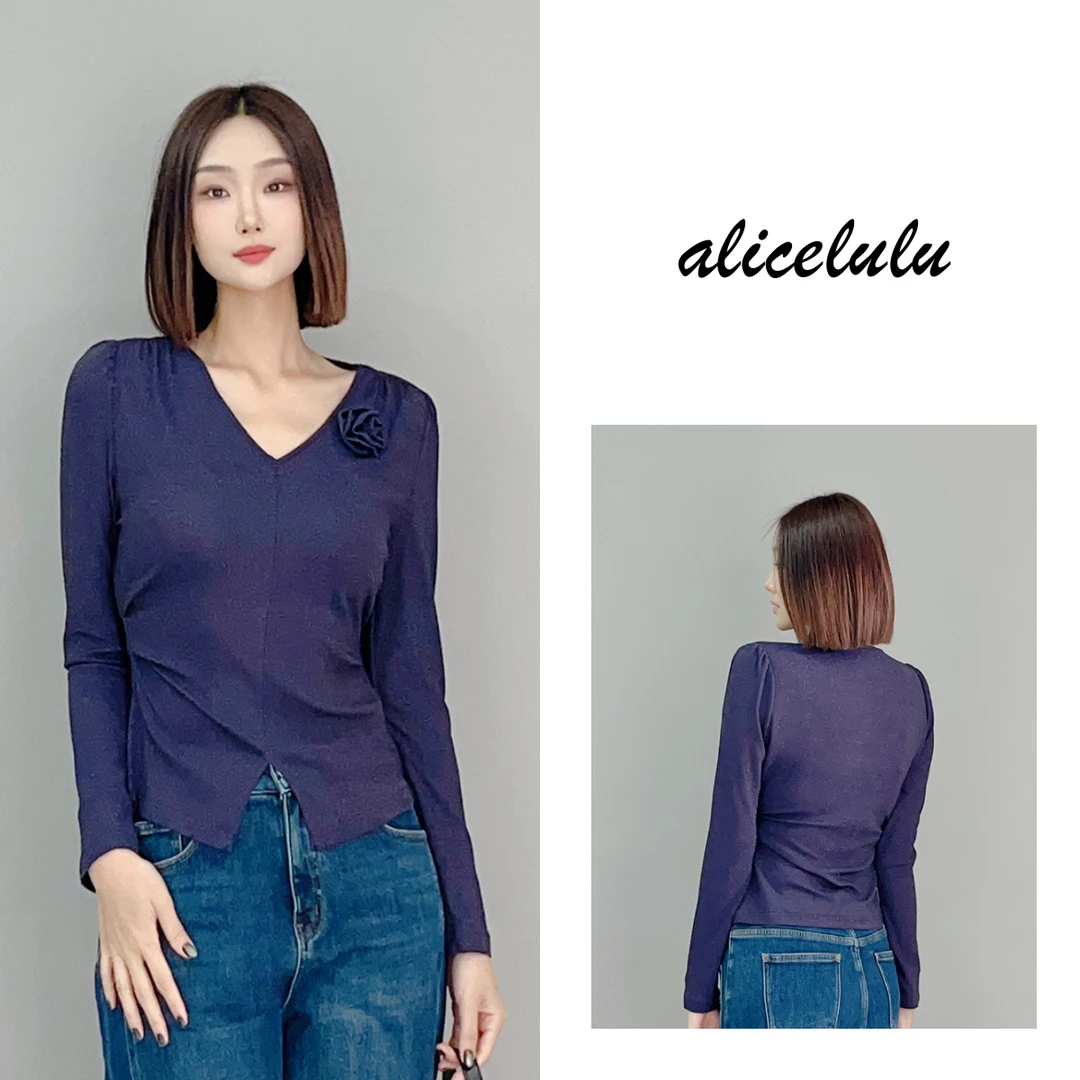 6 alicelulu 盛放之姿衬衫 立体花朵 弹力显瘦 S1034743L